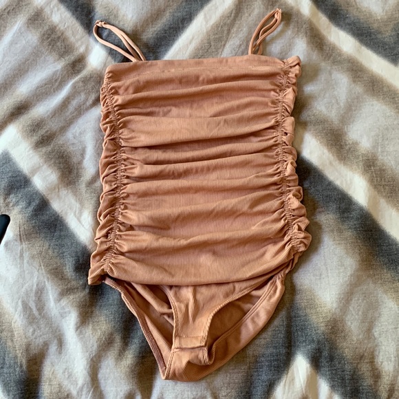 Free People Tops - Free People Ruched Bodysuit in Peach